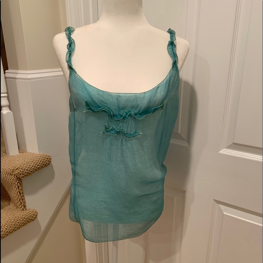 NWOT, Krizia delicate crinkled sheer cami